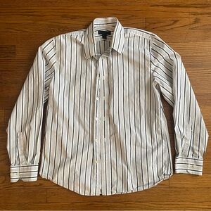 Express Striped Button Down Long Sleeve Dress Shirt